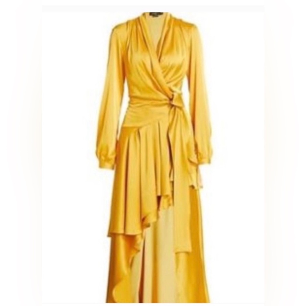 PatBO Elegant Yellow Long Sleeve Dress